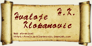 Hvaloje Klopanović vizit kartica